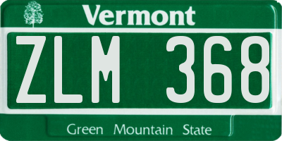 VT license plate ZLM368