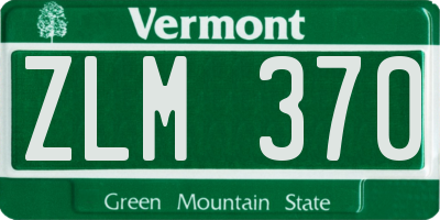 VT license plate ZLM370