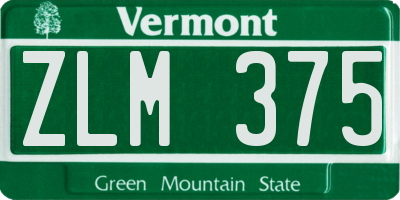 VT license plate ZLM375
