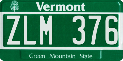 VT license plate ZLM376