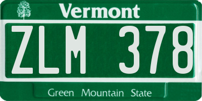 VT license plate ZLM378