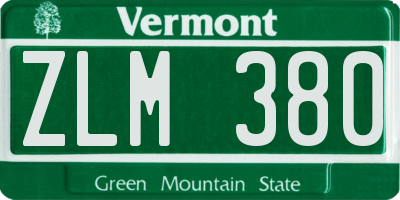 VT license plate ZLM380