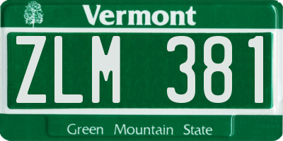 VT license plate ZLM381