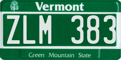 VT license plate ZLM383