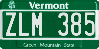 VT license plate ZLM385