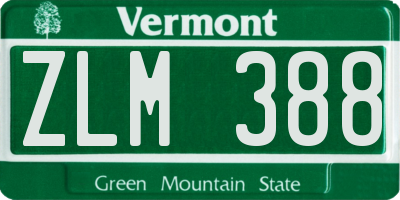 VT license plate ZLM388