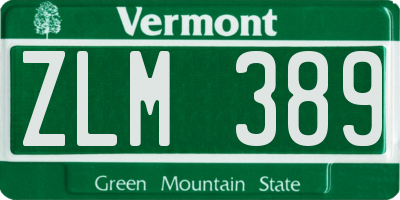 VT license plate ZLM389