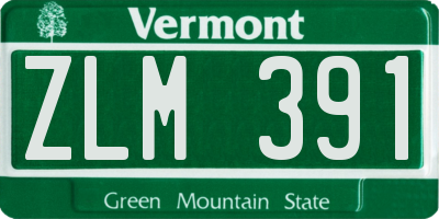 VT license plate ZLM391
