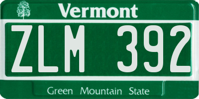 VT license plate ZLM392