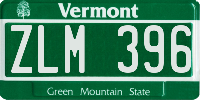 VT license plate ZLM396