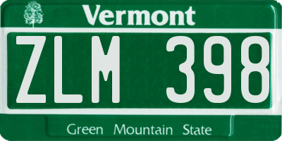 VT license plate ZLM398