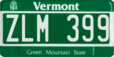 VT license plate ZLM399