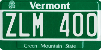 VT license plate ZLM400