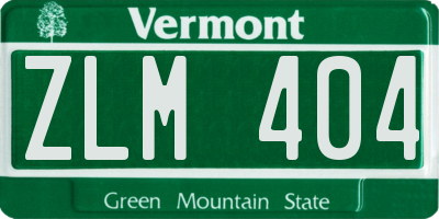 VT license plate ZLM404