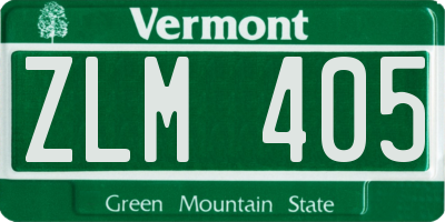 VT license plate ZLM405