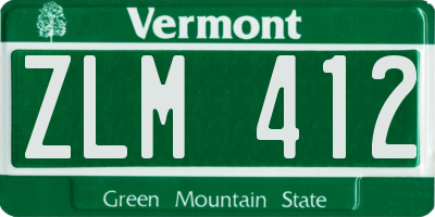 VT license plate ZLM412