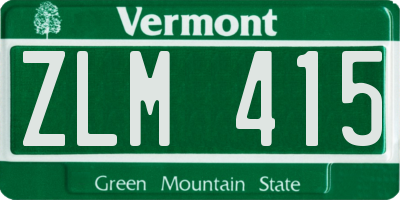 VT license plate ZLM415