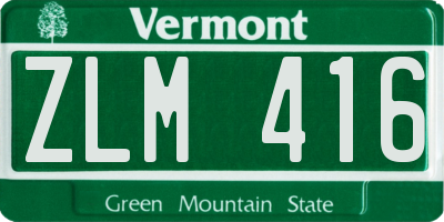 VT license plate ZLM416