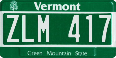 VT license plate ZLM417