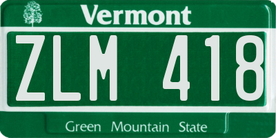 VT license plate ZLM418