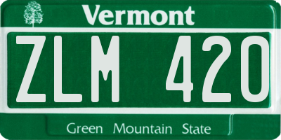 VT license plate ZLM420