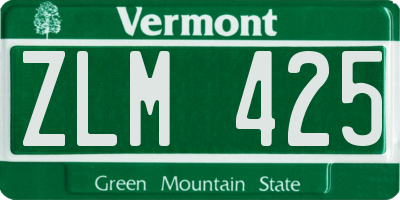VT license plate ZLM425