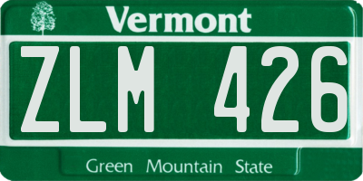 VT license plate ZLM426