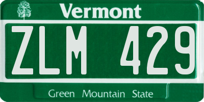 VT license plate ZLM429