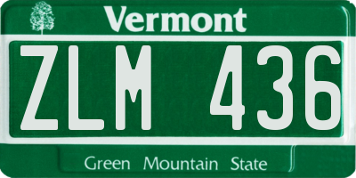 VT license plate ZLM436