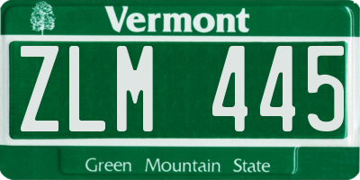 VT license plate ZLM445