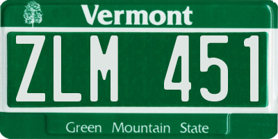 VT license plate ZLM451