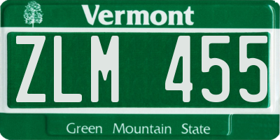 VT license plate ZLM455