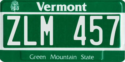 VT license plate ZLM457
