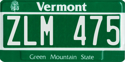 VT license plate ZLM475