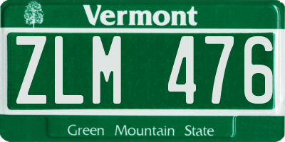 VT license plate ZLM476