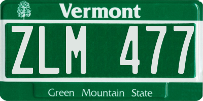 VT license plate ZLM477