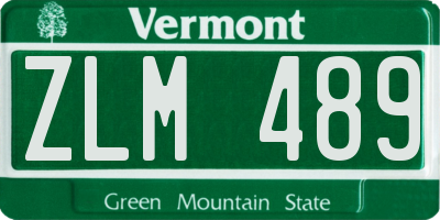 VT license plate ZLM489