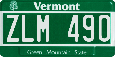 VT license plate ZLM490