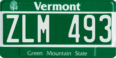VT license plate ZLM493
