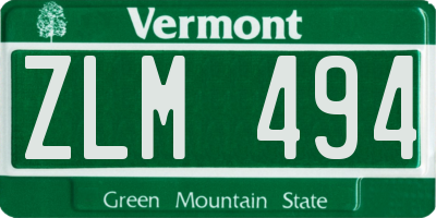 VT license plate ZLM494