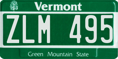 VT license plate ZLM495