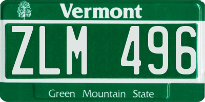 VT license plate ZLM496