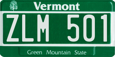 VT license plate ZLM501