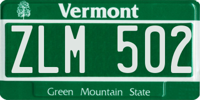 VT license plate ZLM502