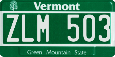 VT license plate ZLM503