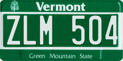 VT license plate ZLM504