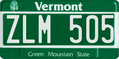 VT license plate ZLM505