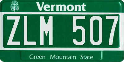 VT license plate ZLM507