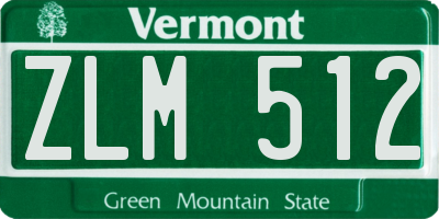 VT license plate ZLM512