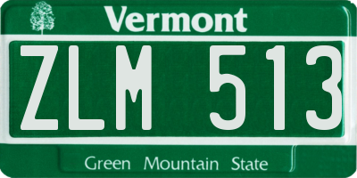 VT license plate ZLM513